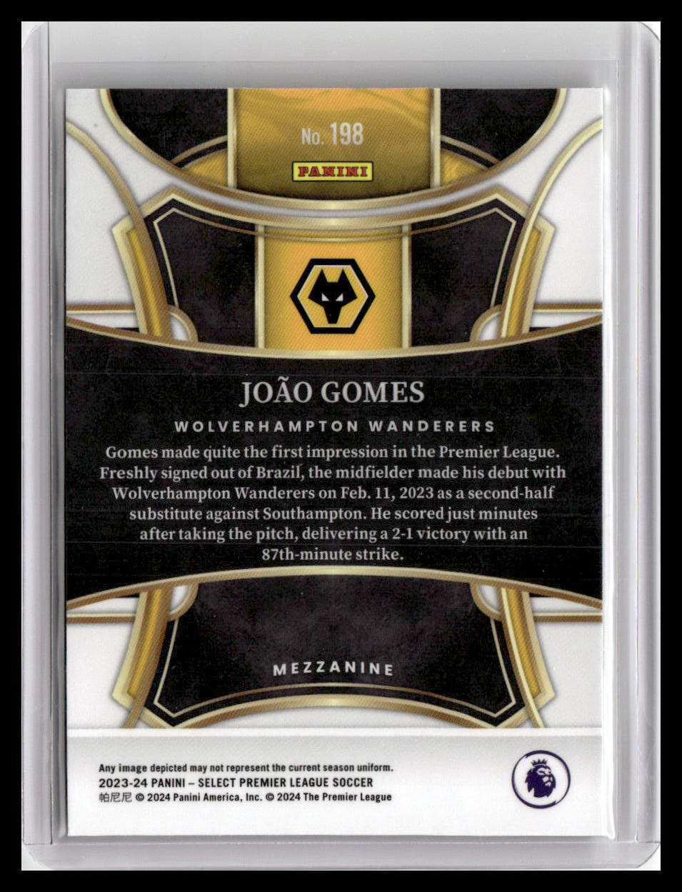 2023-24 Panini Select Premier League #198 Joao Gomes (RC) Silver