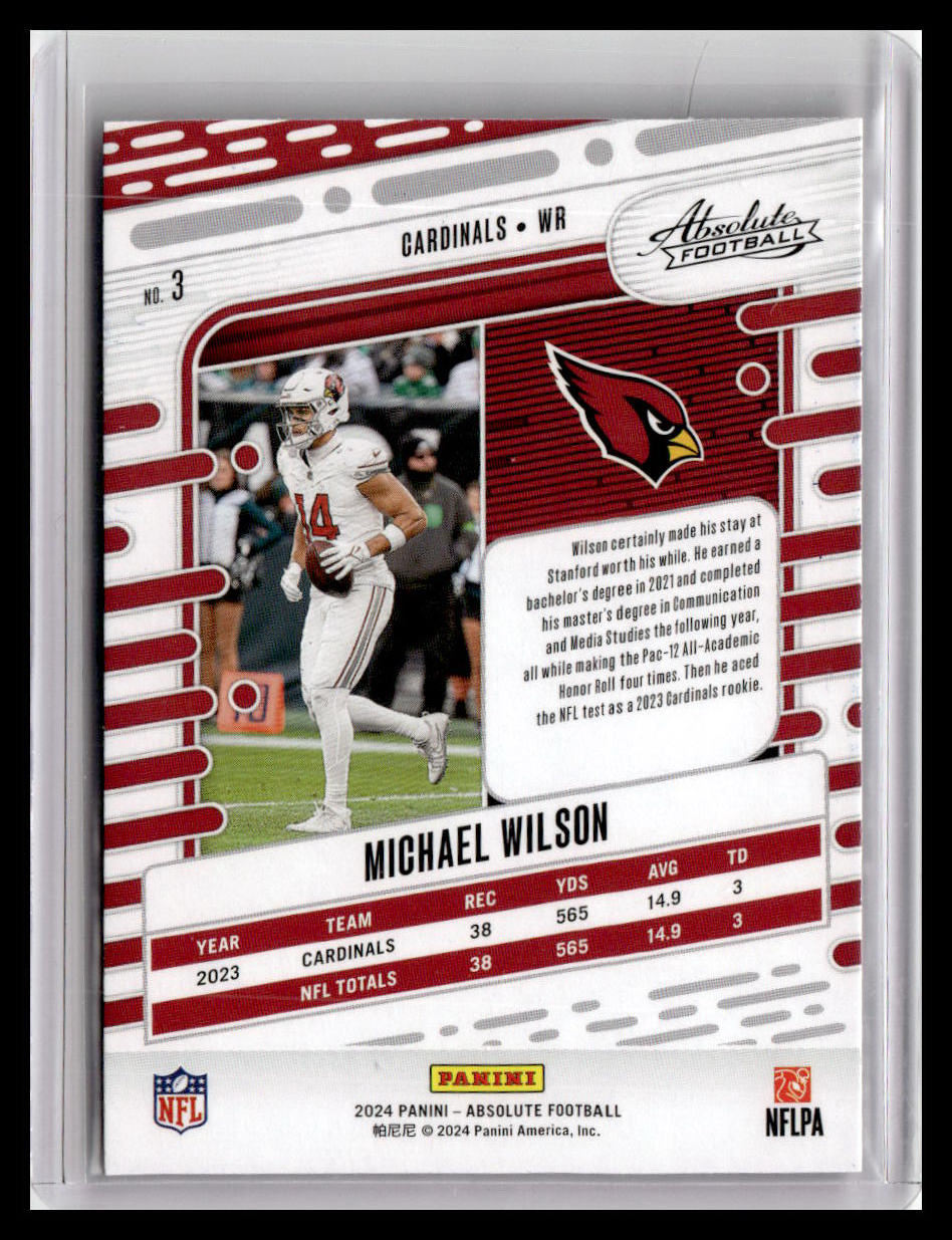 2024 Panini Absolute #3 Michael Wilson Red & Blue Foil