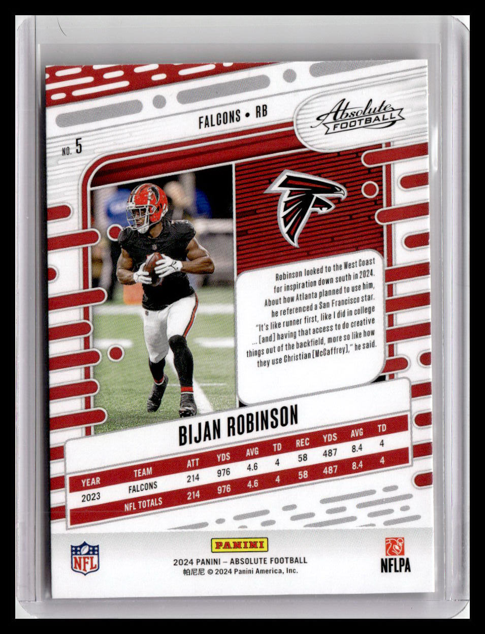 2024 Panini Absolute #5 Bijan Robinson