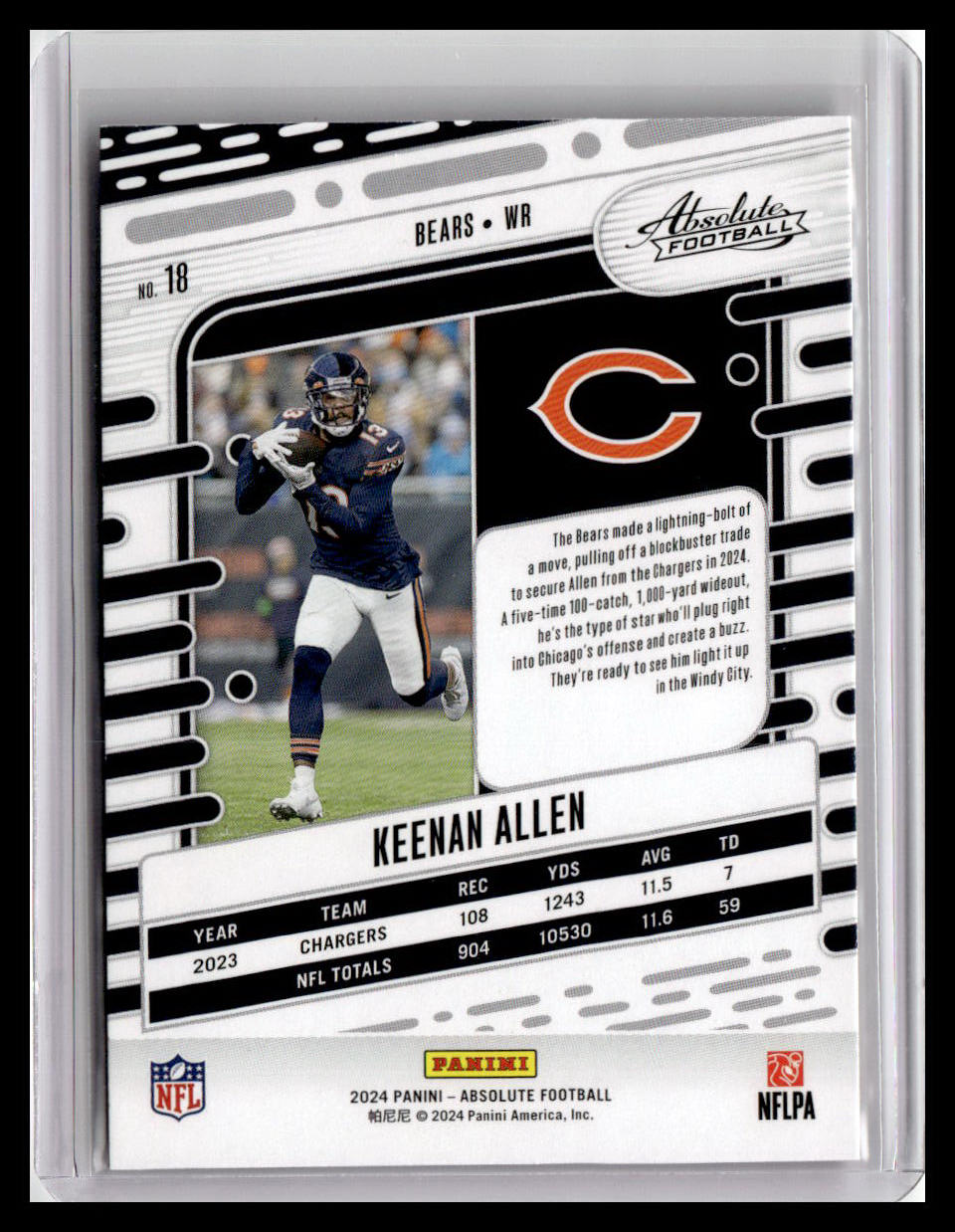 2024 Panini Absolute #18 Keenan Allen Red & Blue Foil