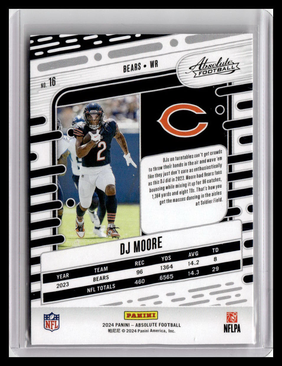2024 Panini Absolute #16 DJ Moore Red & Blue Foil