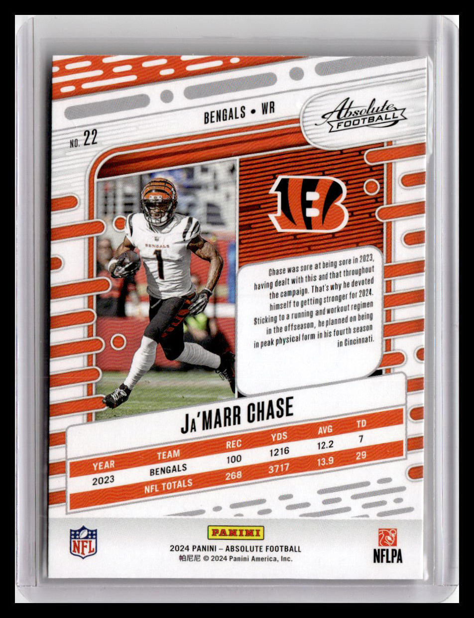 2024 Panini Absolute #22 Ja'Marr Chase Red and Blue