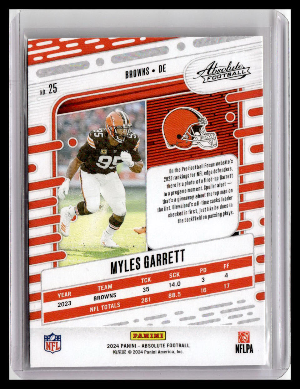 2024 Panini Absolute #25 Myles Garrett Green