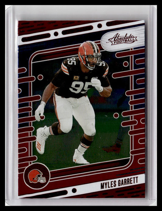 2024 Panini Absolute #25 Myles Garrett Red & Blue Foil
