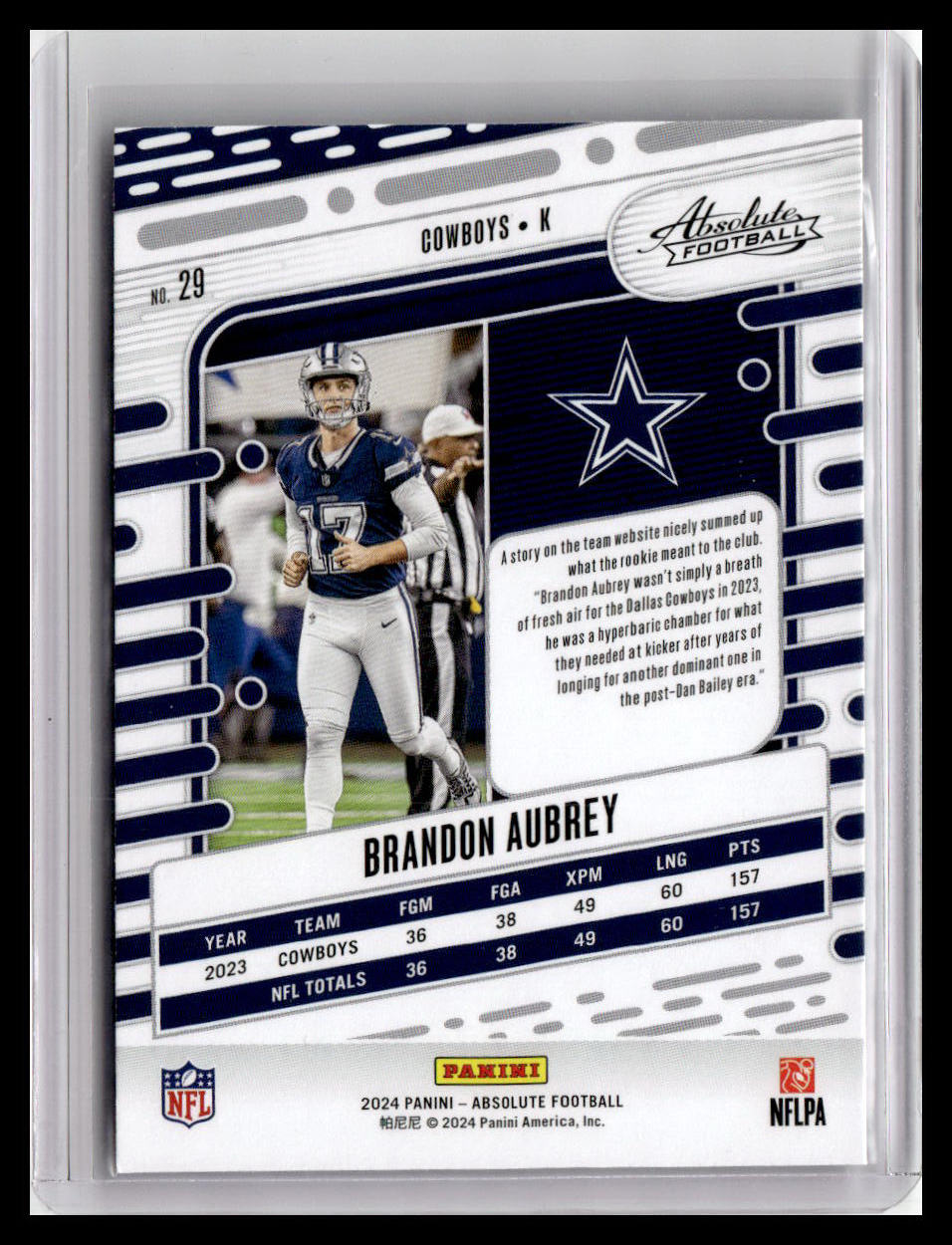 2024 Panini Absolute #29 Brandon Aubrey