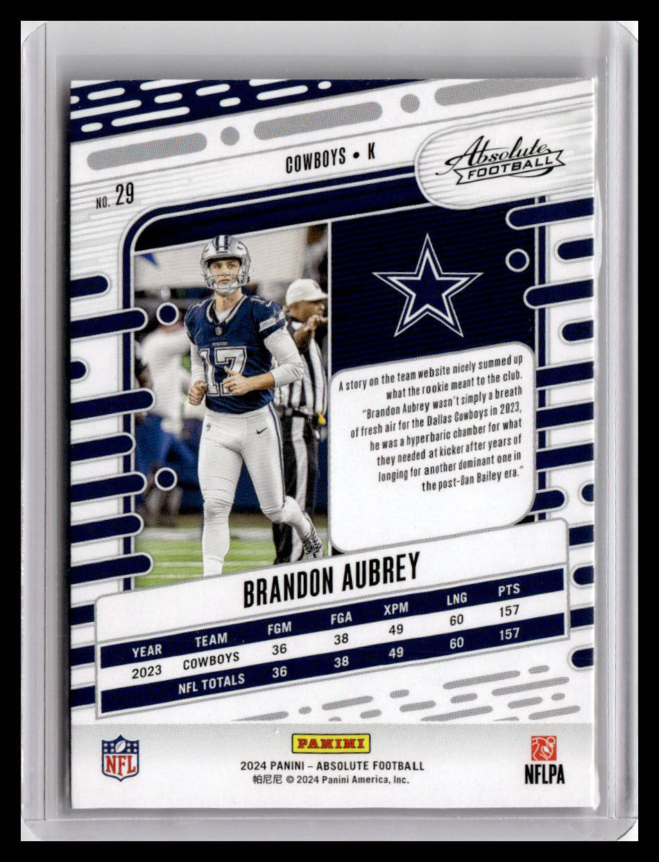 2024 Panini Absolute #29 Brandon Aubrey Red & Blue Foil
