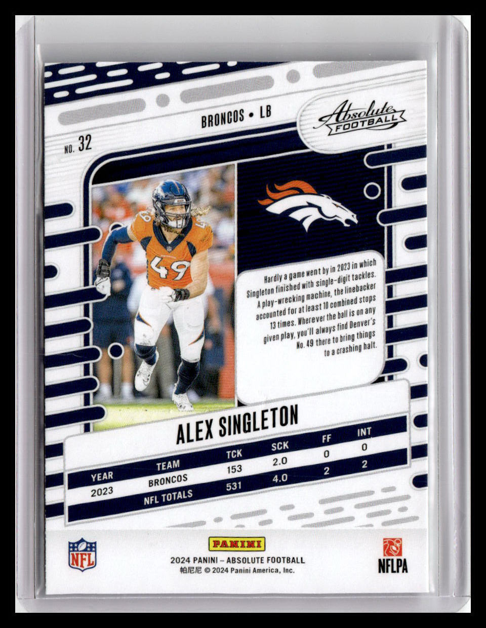 2024 Panini Absolute #32 Alex Singleton