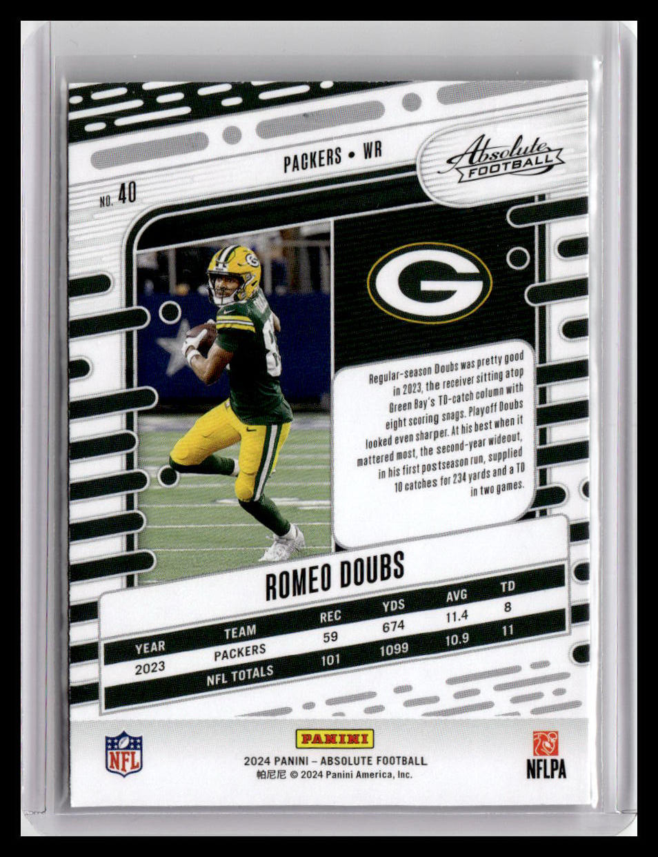 2024 Panini Absolute #40 Romeo Doubs