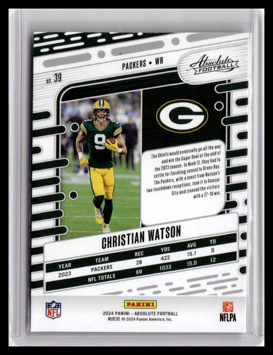 2024 Panini Absolute #39 Christian Watson
