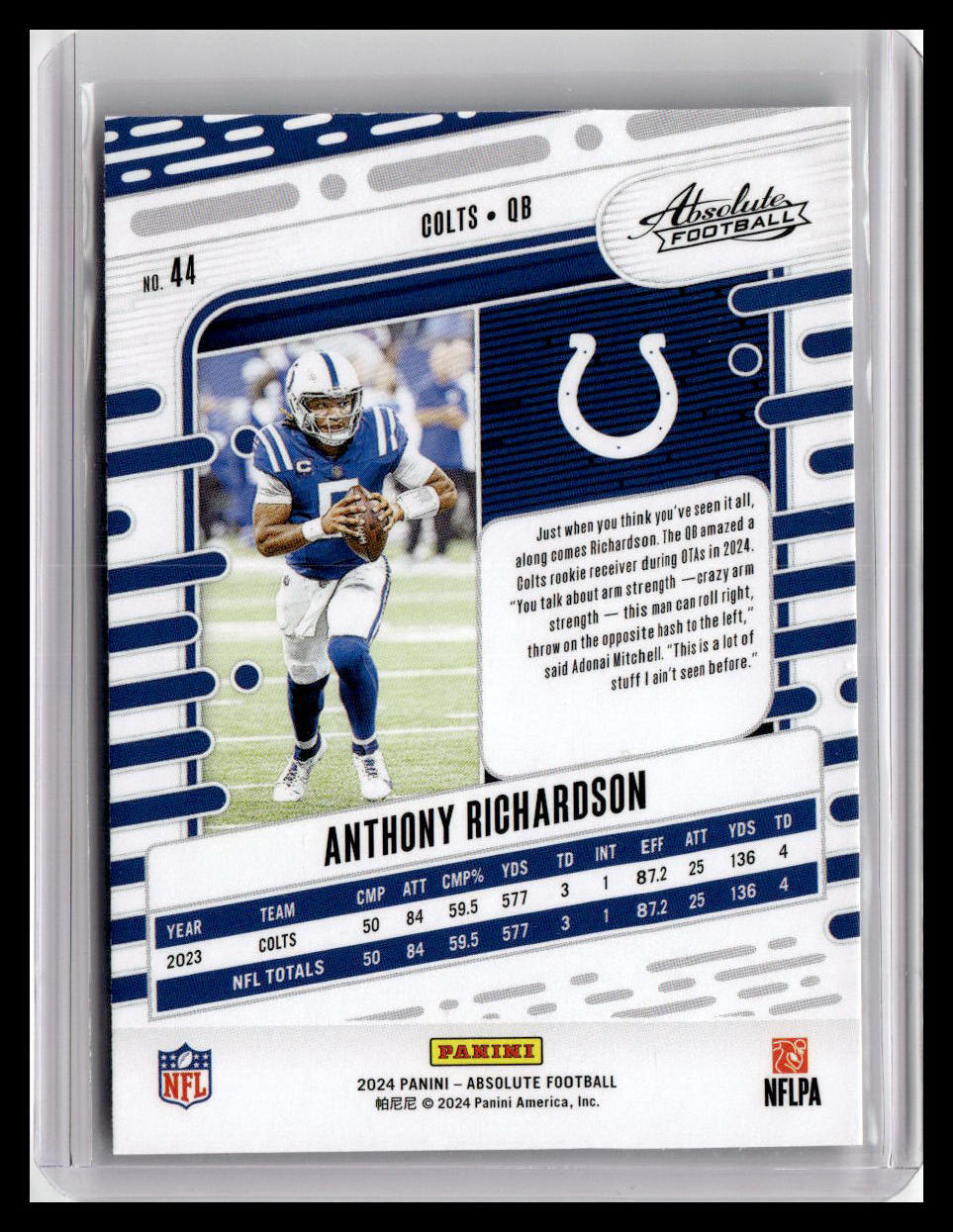 2024 Panini Absolute #44 Anthony Richardson