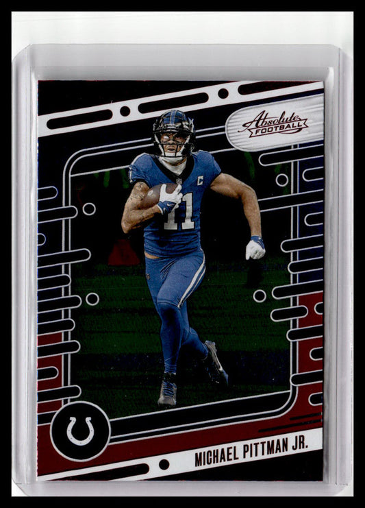 2024 Panini Absolute #45 Michael Pittman Jr. Red & Blue Foil