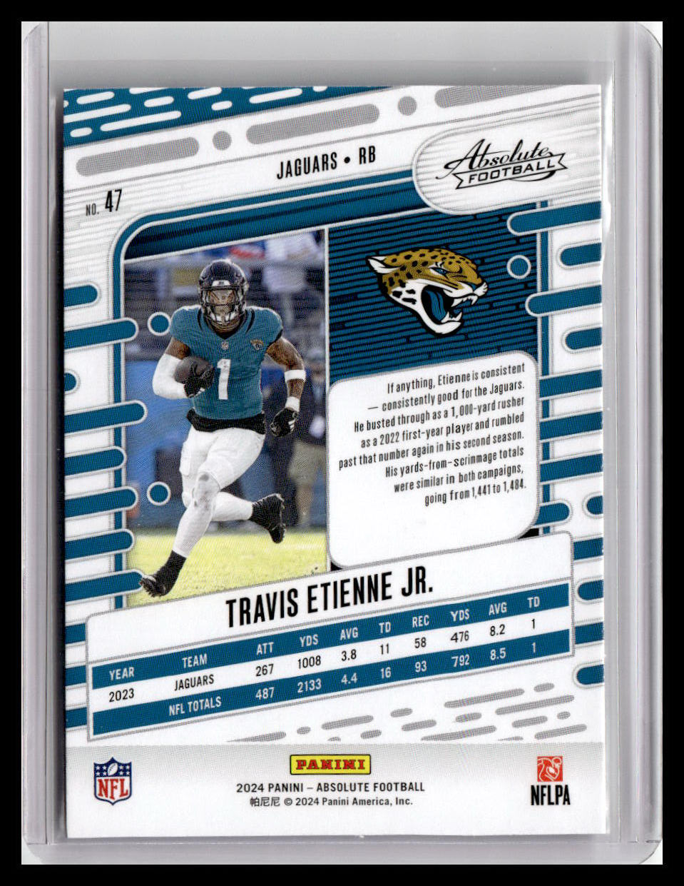 2024 Panini Absolute #47 Travis Etienne Jr. Black