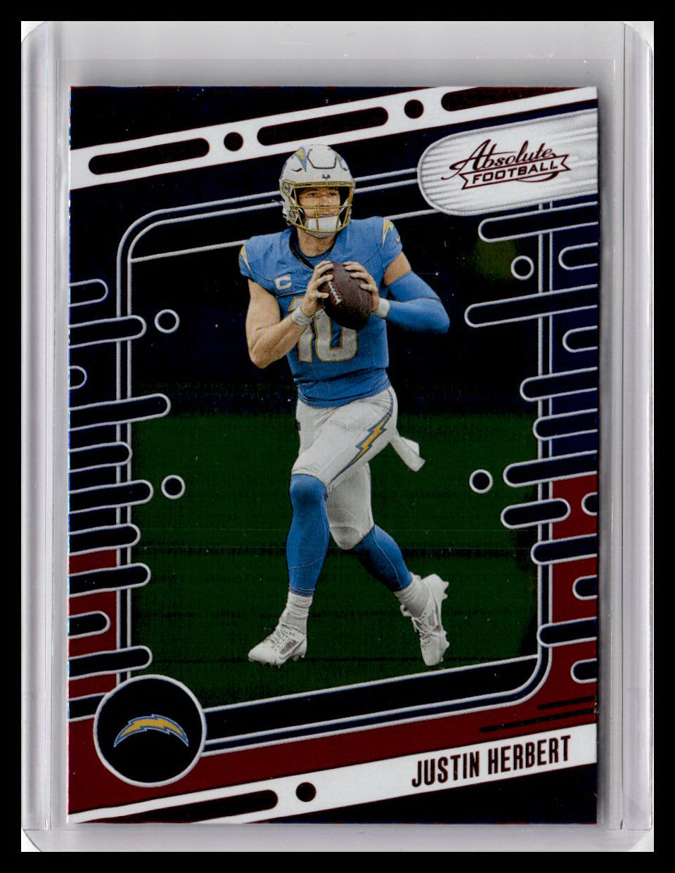 2024 Panini Absolute #57 Justin Herbert Red & Blue Foil