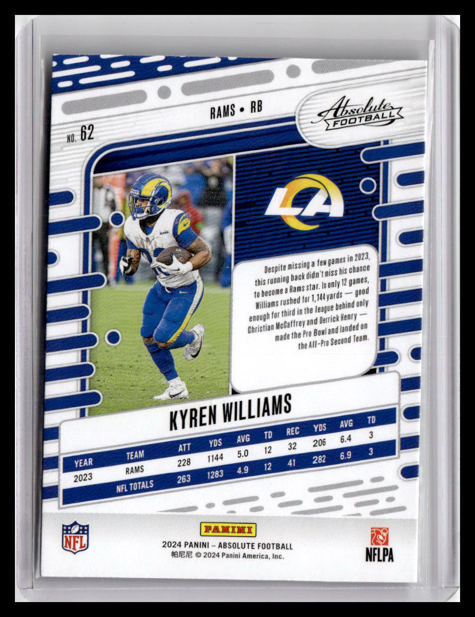 2024 Panini Absolute #62 Kyren Williams Orange