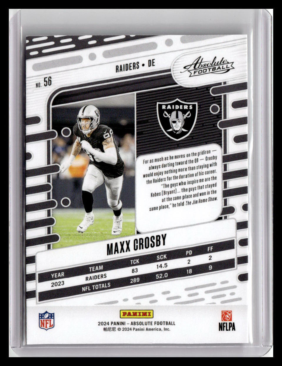 2024 Panini Absolute #56 Maxx Crosby Green Foil