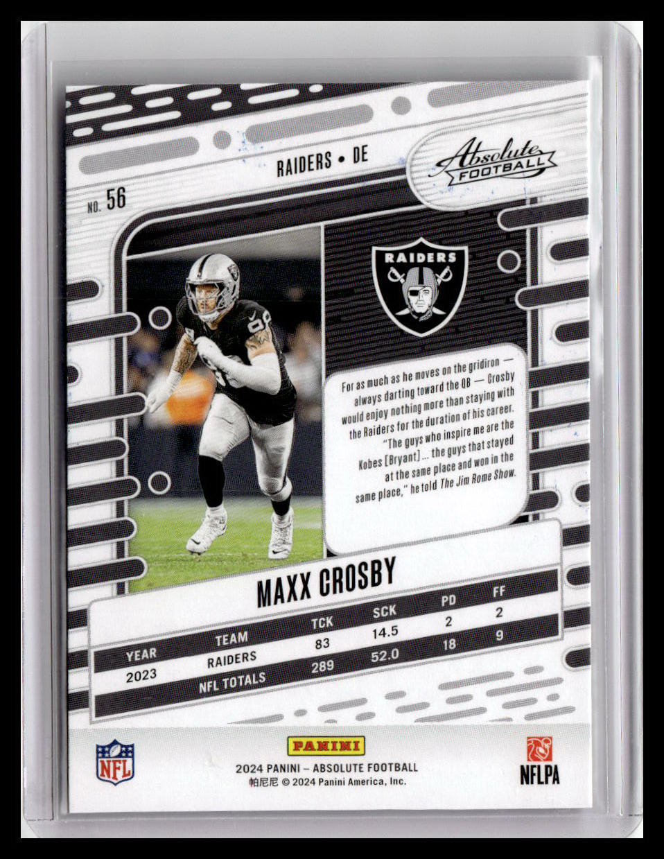 2024 Panini Absolute #56 Maxx Crosby Red & Blue Foil