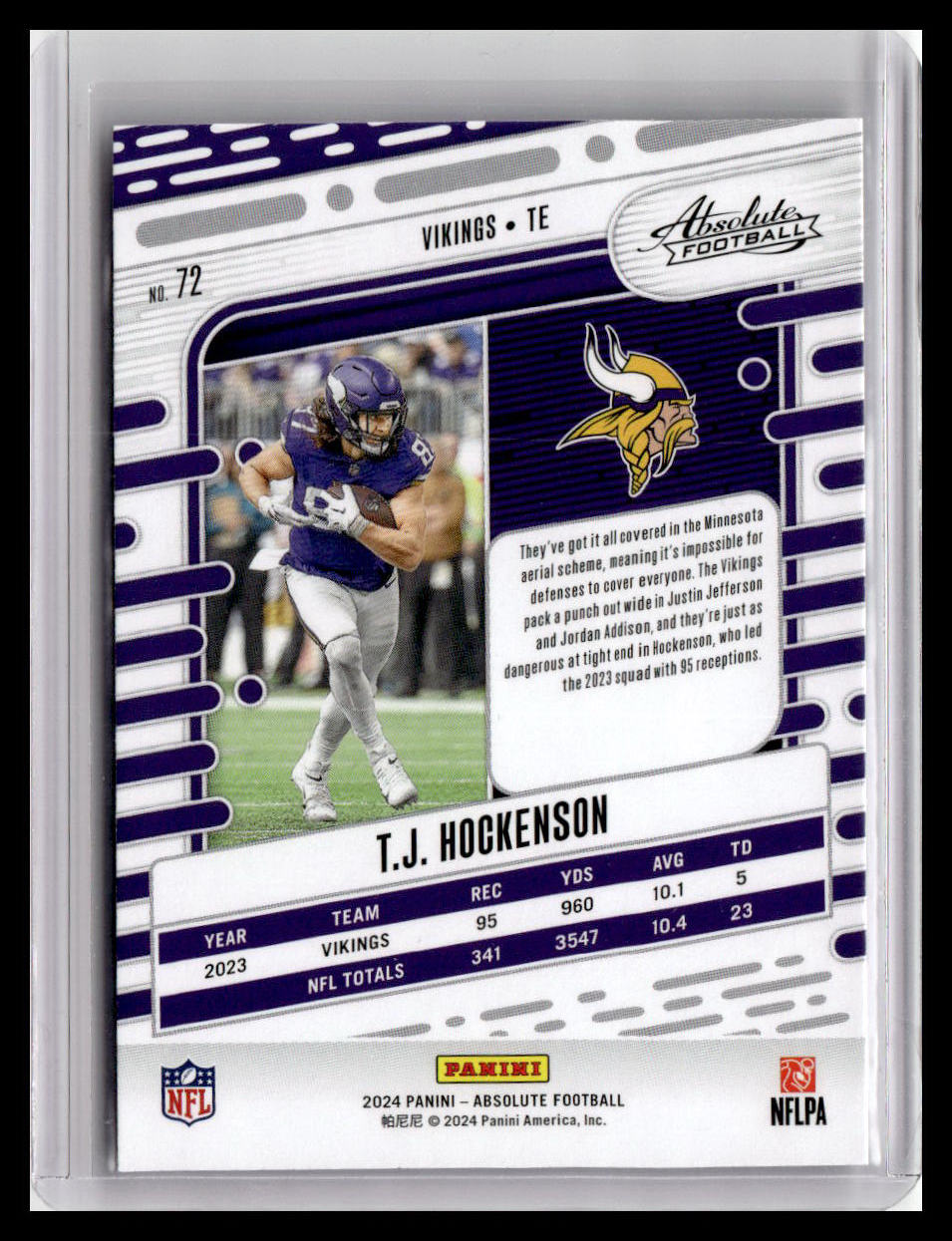 2024 Panini Absolute #72 T.J. Hockenson
