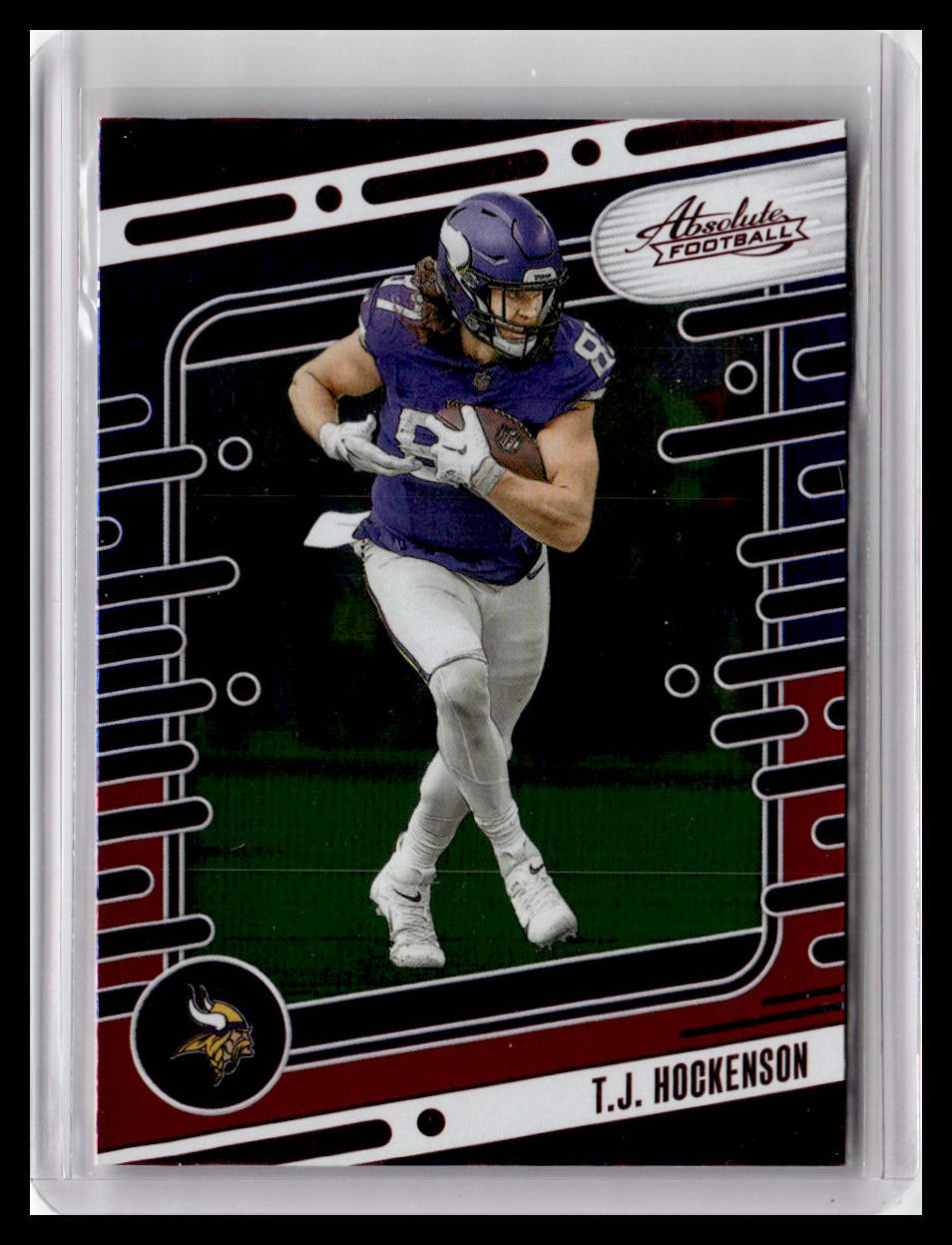 2024 Panini Absolute #72 T.J. Hockenson Red & Blue Foil