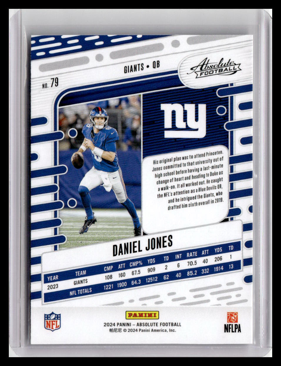 2024 Panini Absolute #79 Daniel Jones