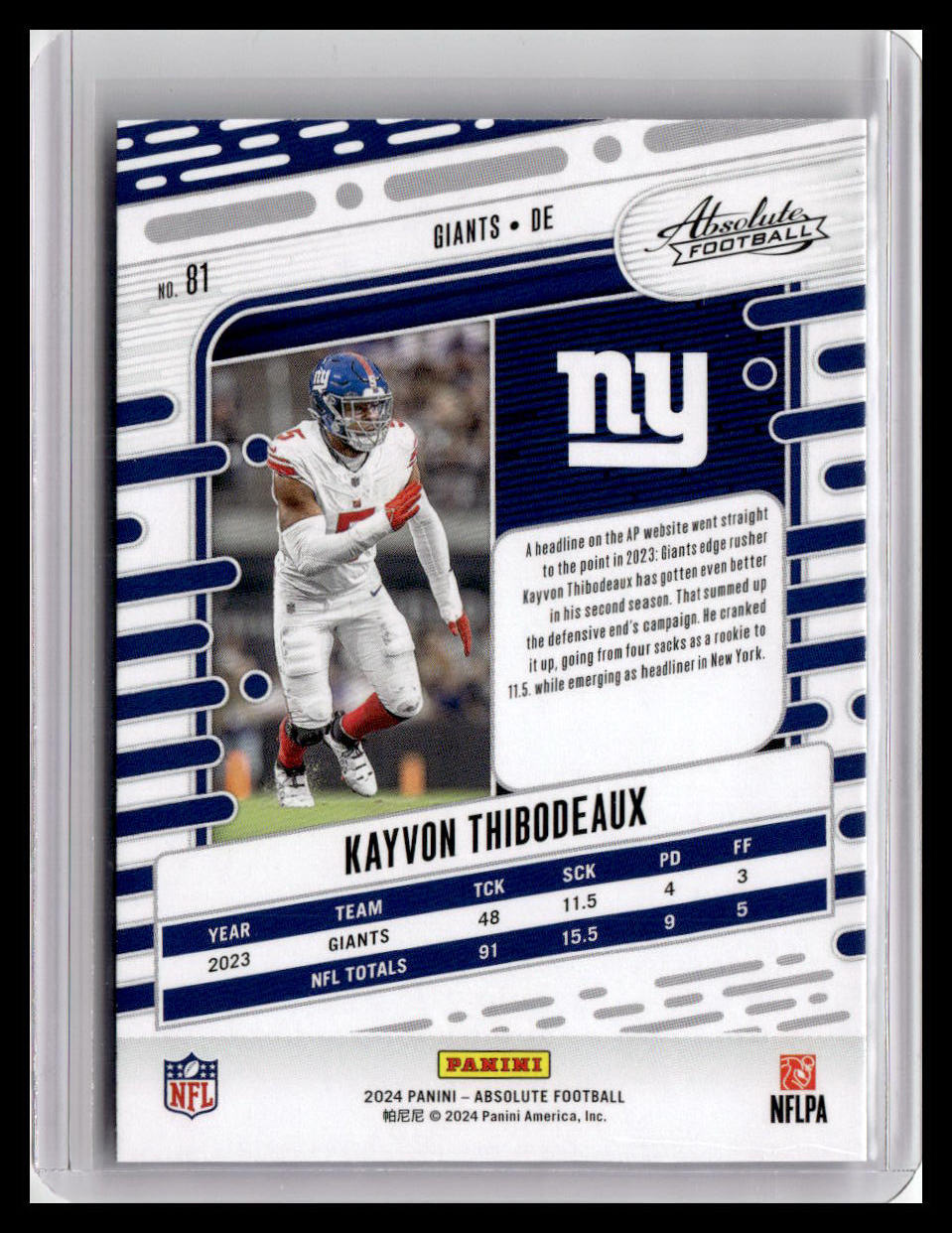2024 Panini Absolute #81 Kayvon Thibodeaux