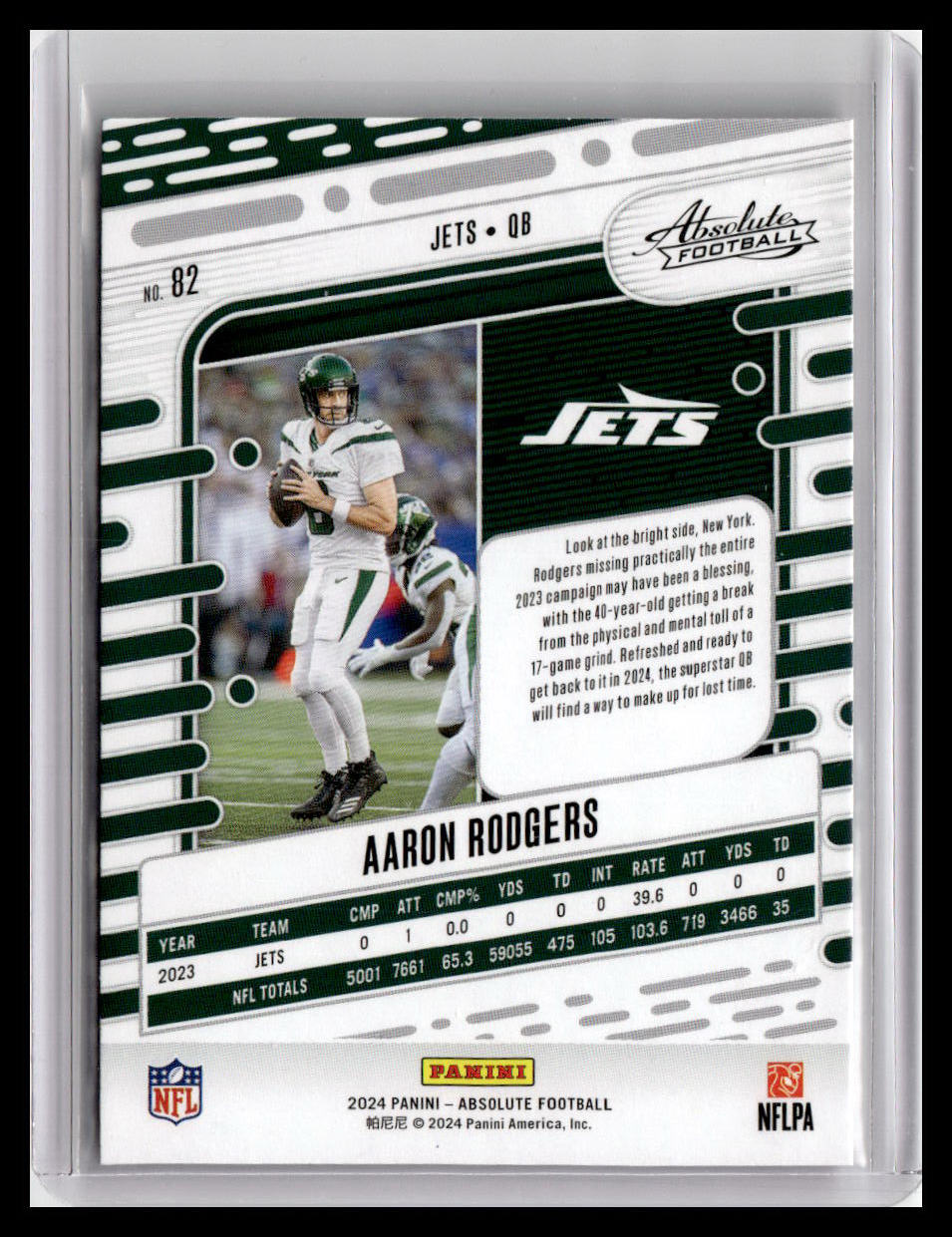 2024 Panini Absolute #82 Aaron Rodgers Red & Blue Foil
