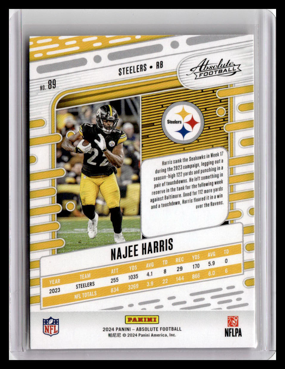 2024 Panini Absolute #89 Najee Harris Red & Blue Foil