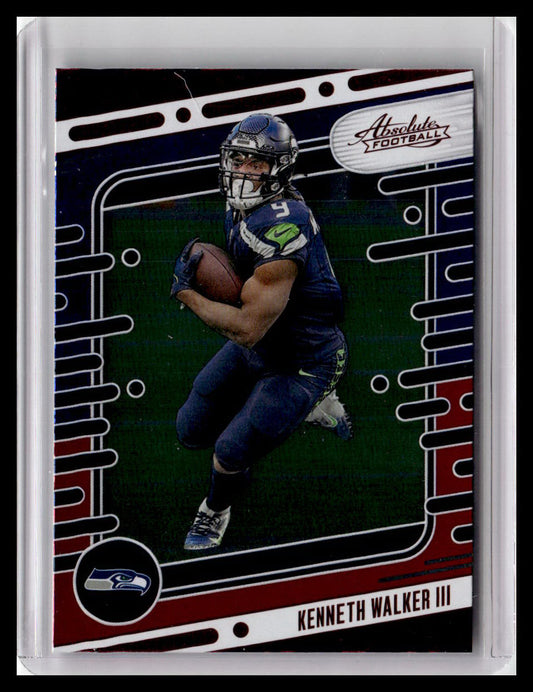 2024 Panini Absolute #93 Kenneth Walker III Red & Blue Foil