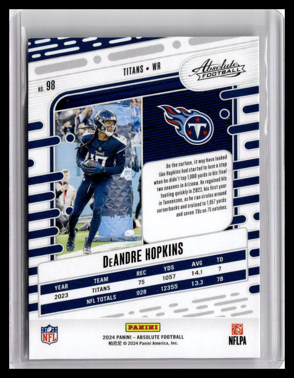 2024 Panini Absolute #98 DeAndre Hopkins Green