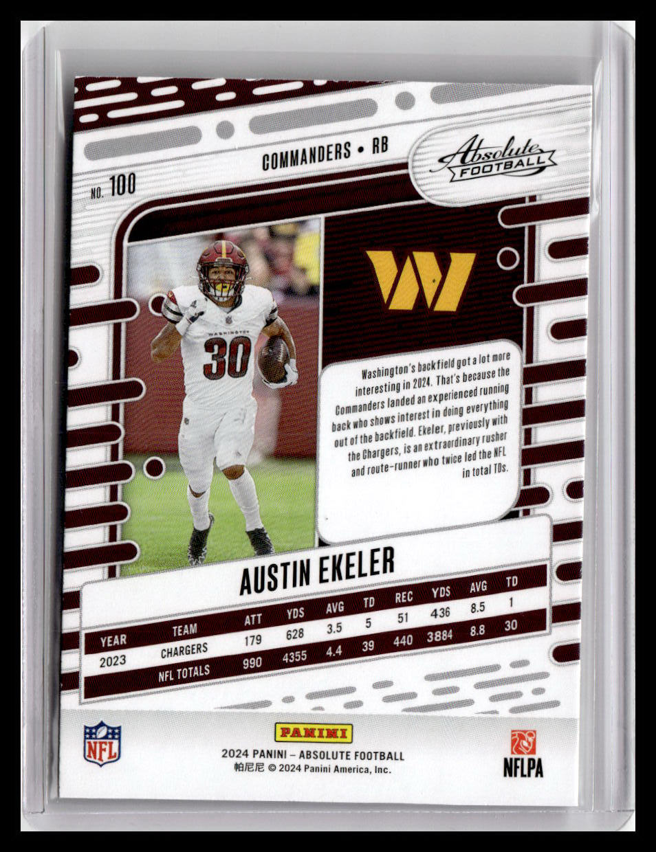 2024 Panini Absolute #100 Austin Ekeler