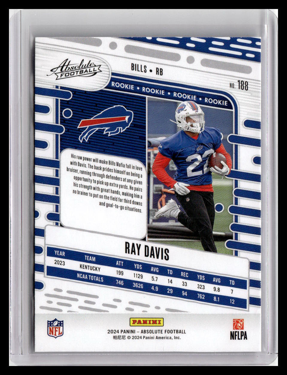 2024 Panini Absolute #188 Ray Davis (RC)