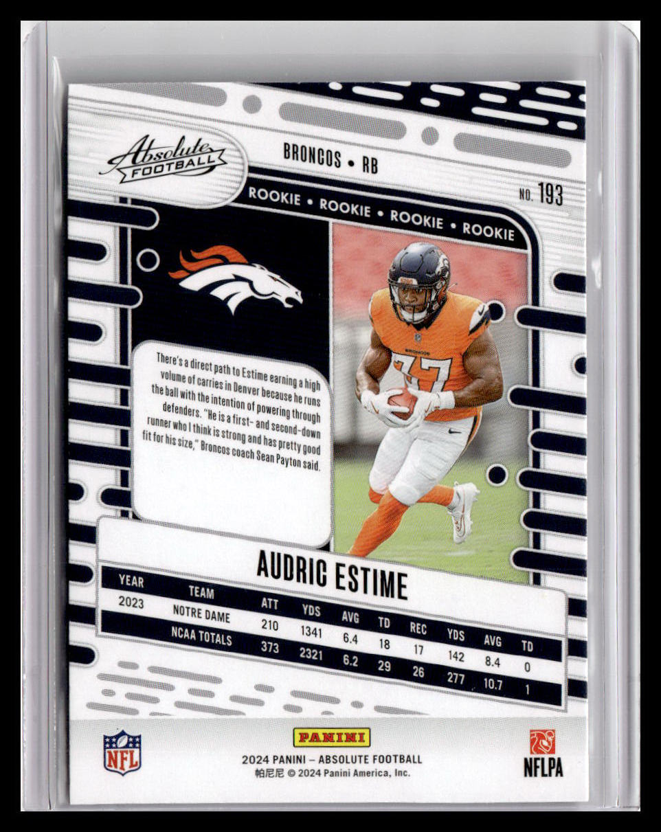 2024 Panini Absolute #193 Audric Estime (RC)