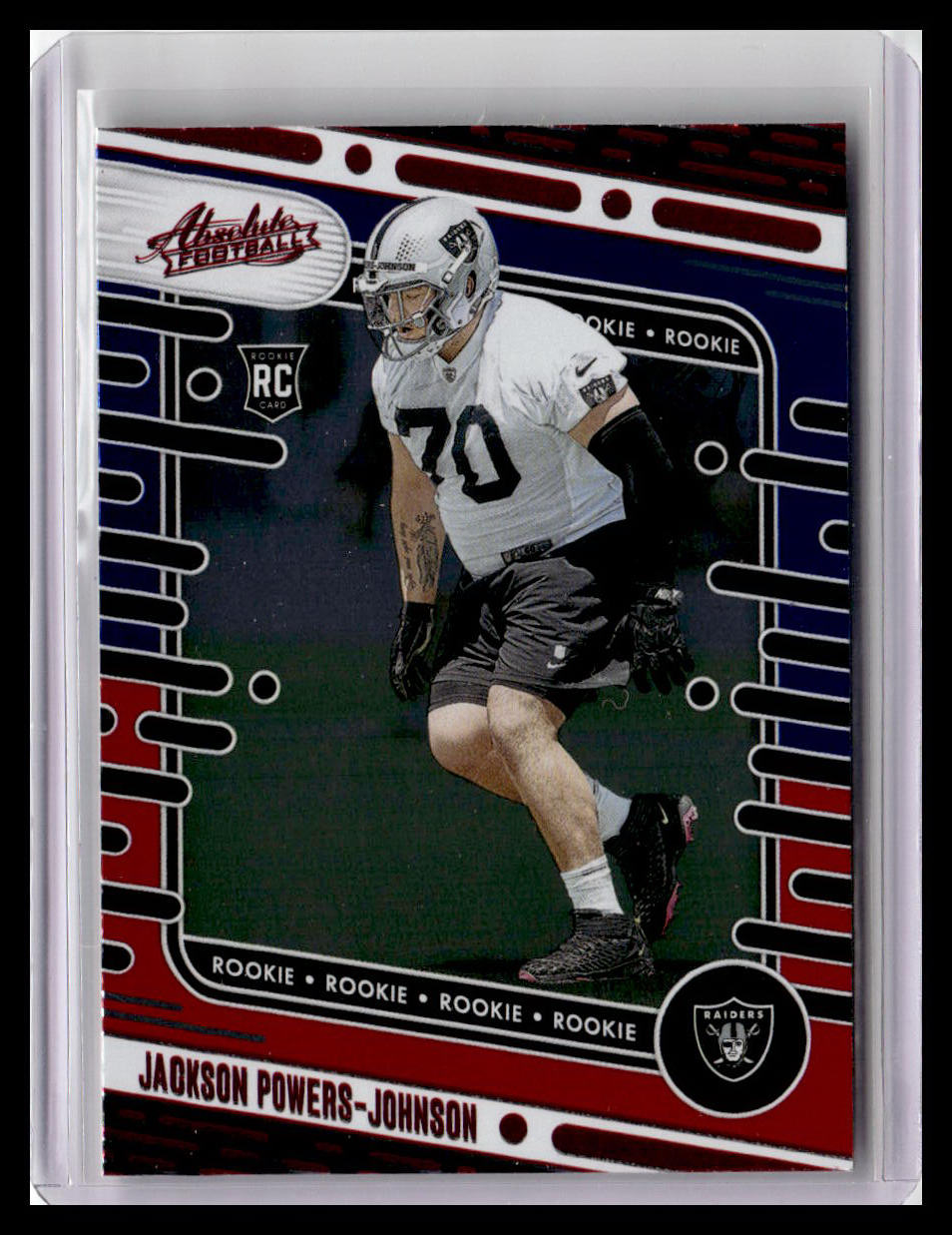 2024 Panini Absolute #144 Jackson Powers-Johnson (RC) Red & Blue Foil
