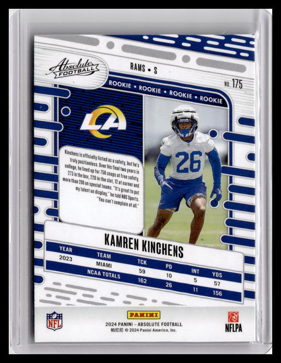 2024 Panini Absolute #175 Kamren Kinchens Green
