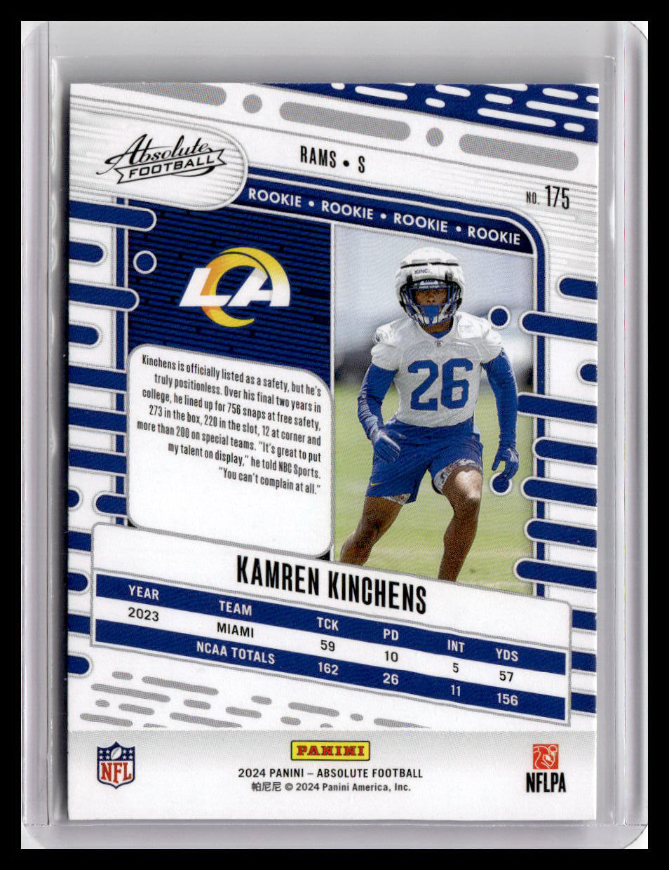 2024 Panini Absolute #175 Kamren Kinchens (RC)