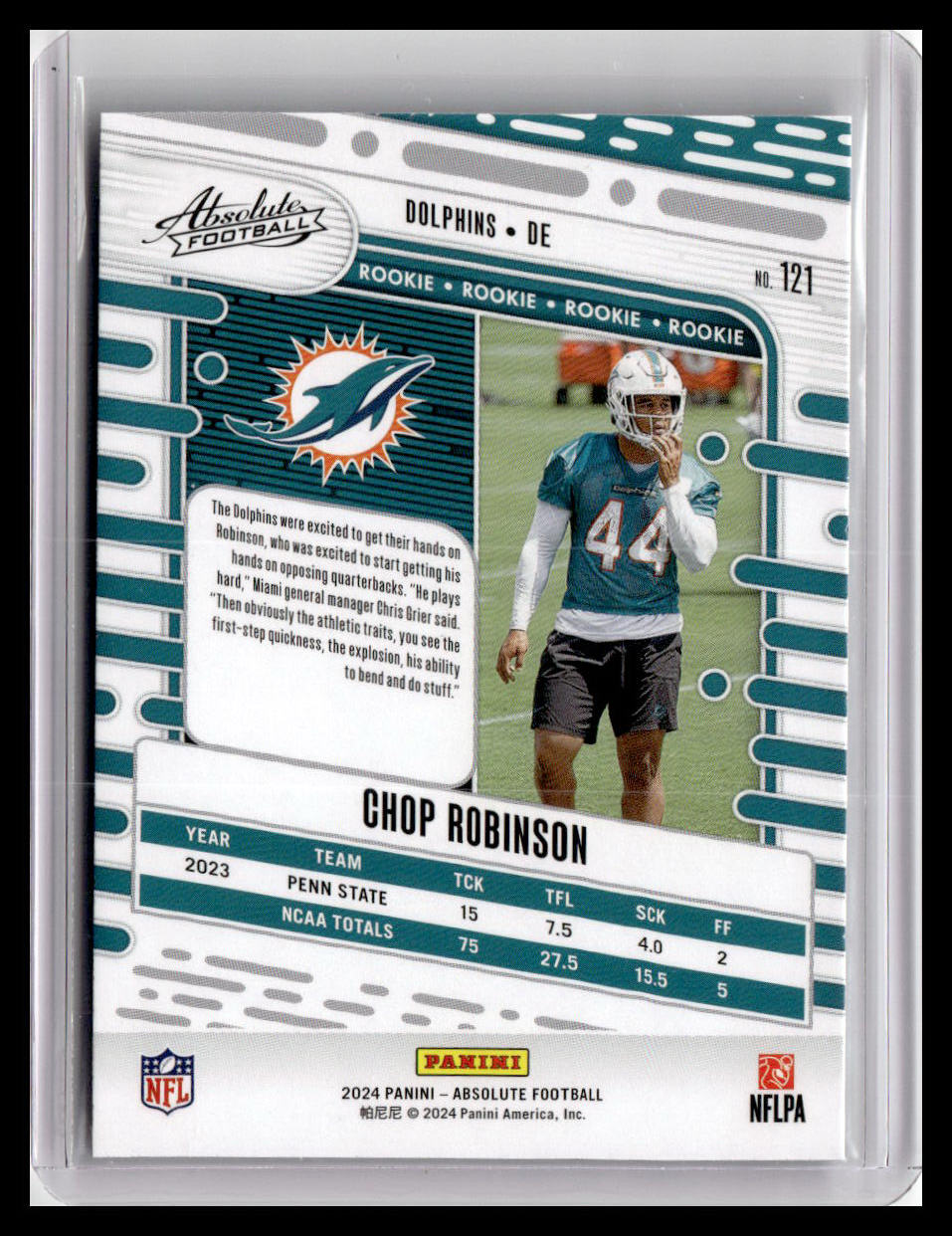 2024 Panini Absolute #121 Chop Robinson (RC)