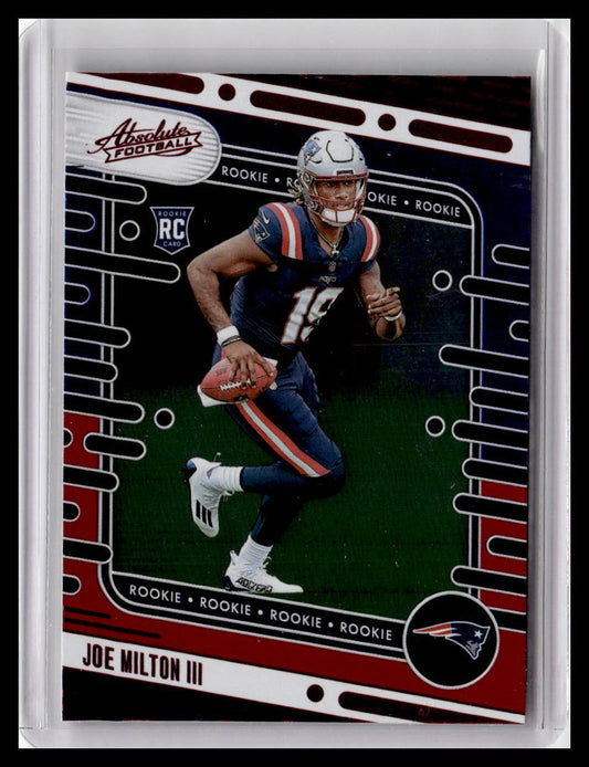2024 Panini Absolute #197 Joe Milton III (RC) Red & Blue Foil