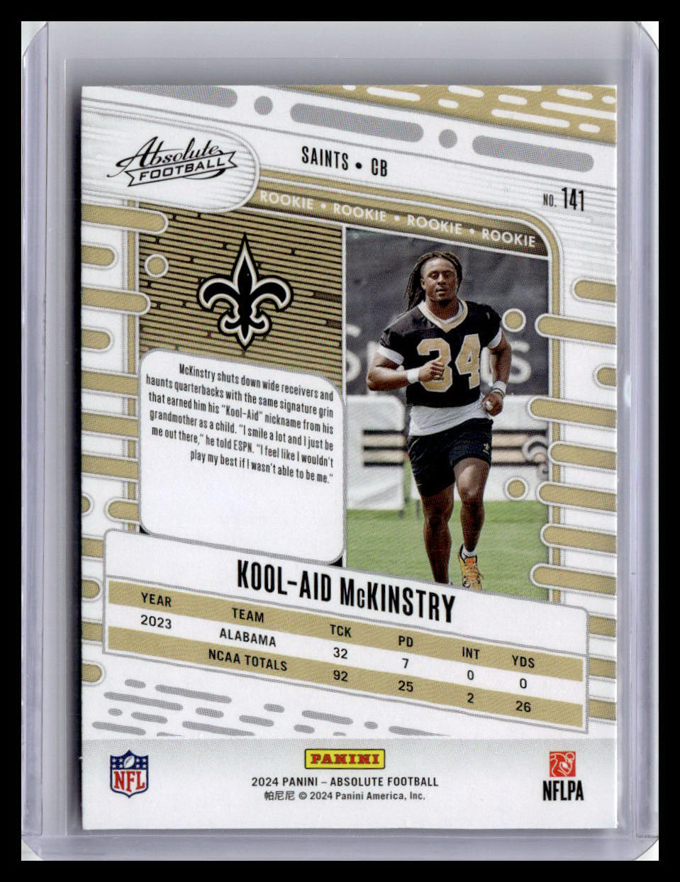2024 Panini Absolute #141 Kool-Aid McKinstry (RC) Red & Blue Foil