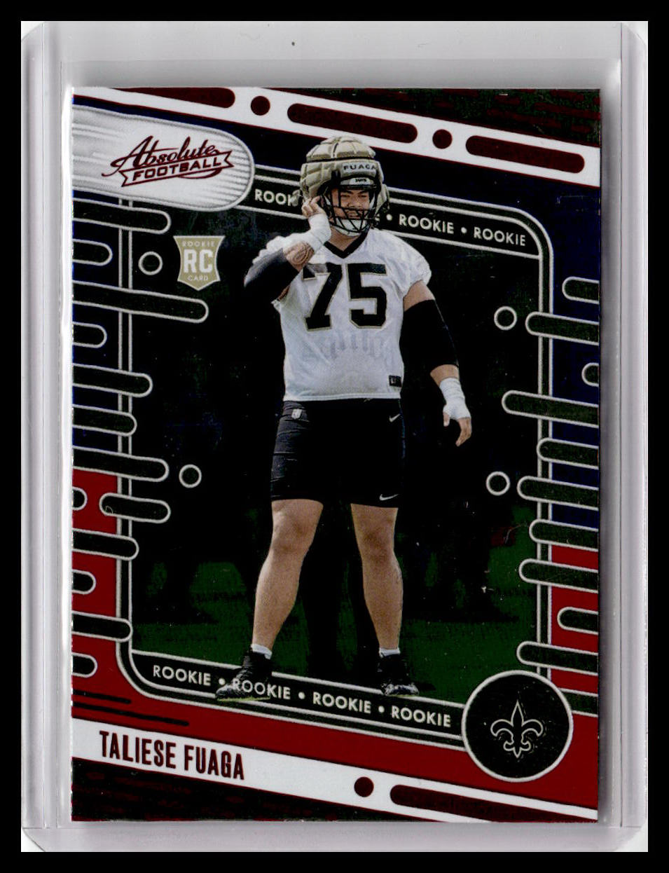 2024 Panini Absolute #114 Taliese Fuaga (RC) Red & Blue Foil