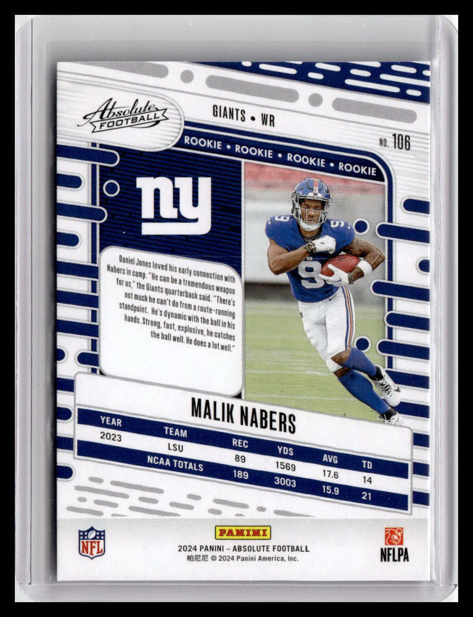 2024 Panini Absolute #106 Malik Nabers (RC)