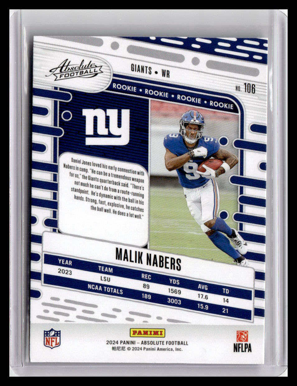 2024 Panini Absolute #106 Malik Nabers (RC) Retail