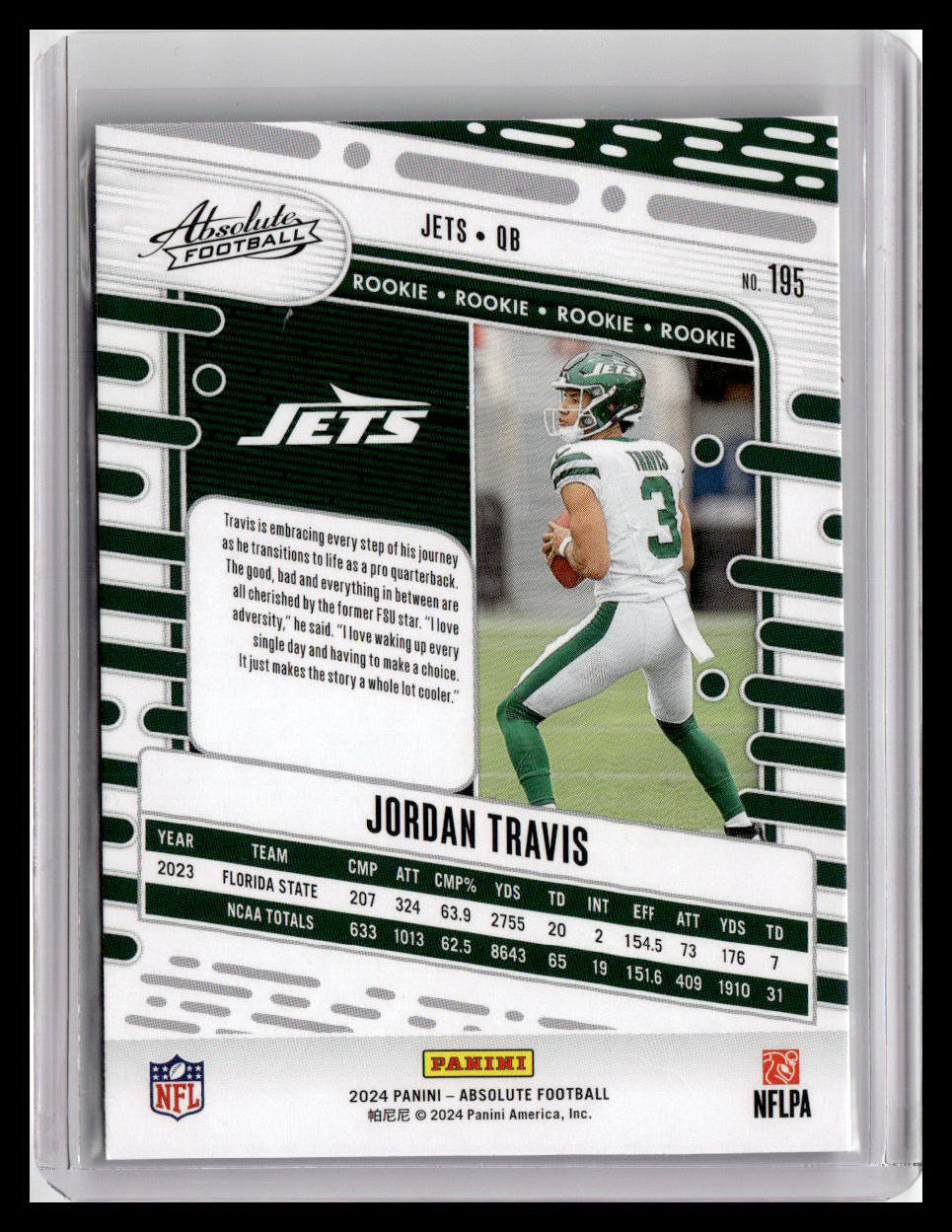 2024 Panini Absolute #195 Jordan Travis (RC)