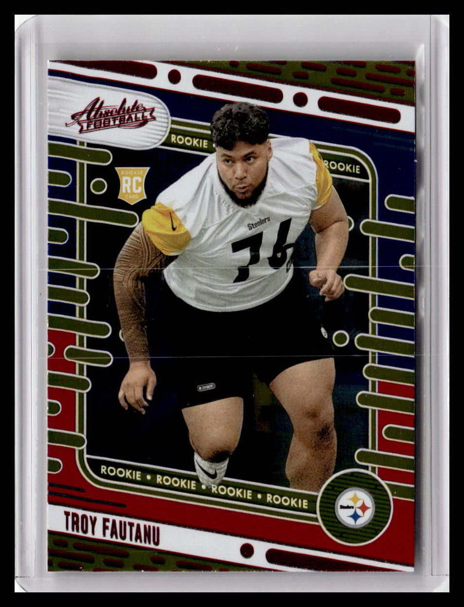 2024 Panini Absolute #120 Troy Fautanu (RC) Red & Blue Foil
