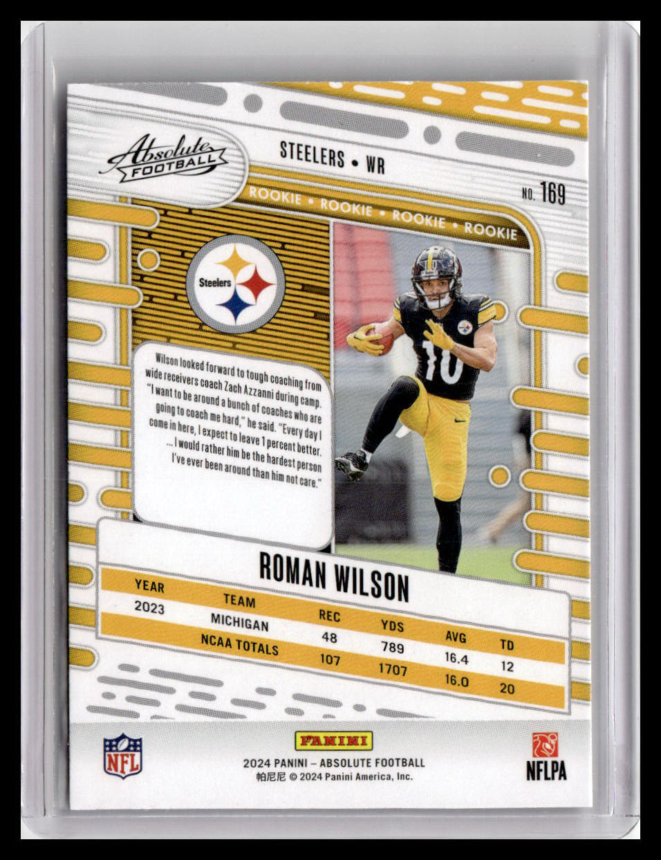 2024 Panini Absolute #169 Roman Wilson (RC)