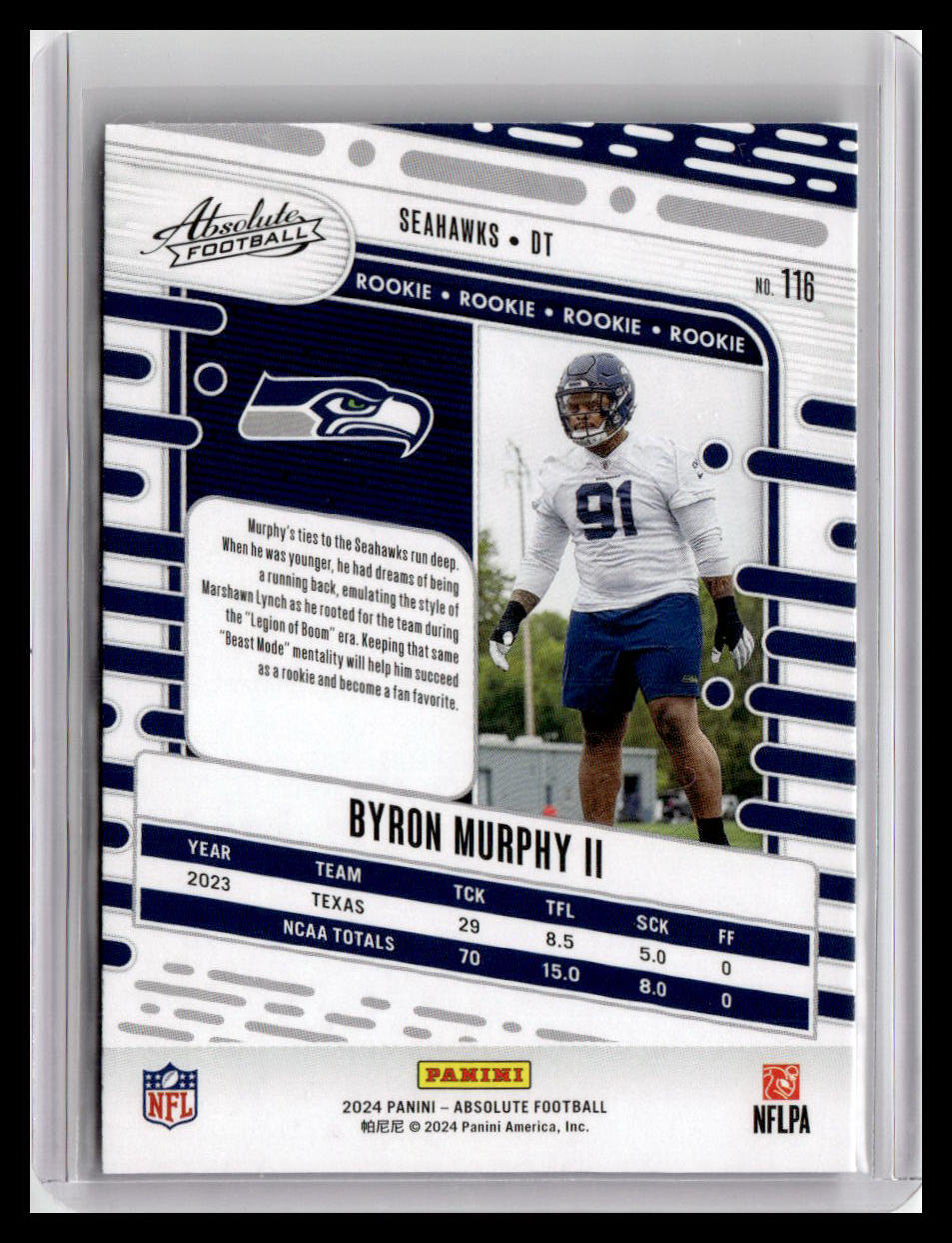 2024 Panini Absolute #116 Byron Murphy II (RC) Red & Blue Foil