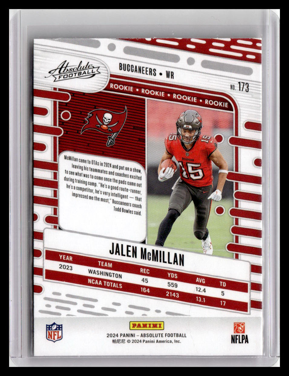 2024 Panini Absolute #173 Jalen McMillan (RC)