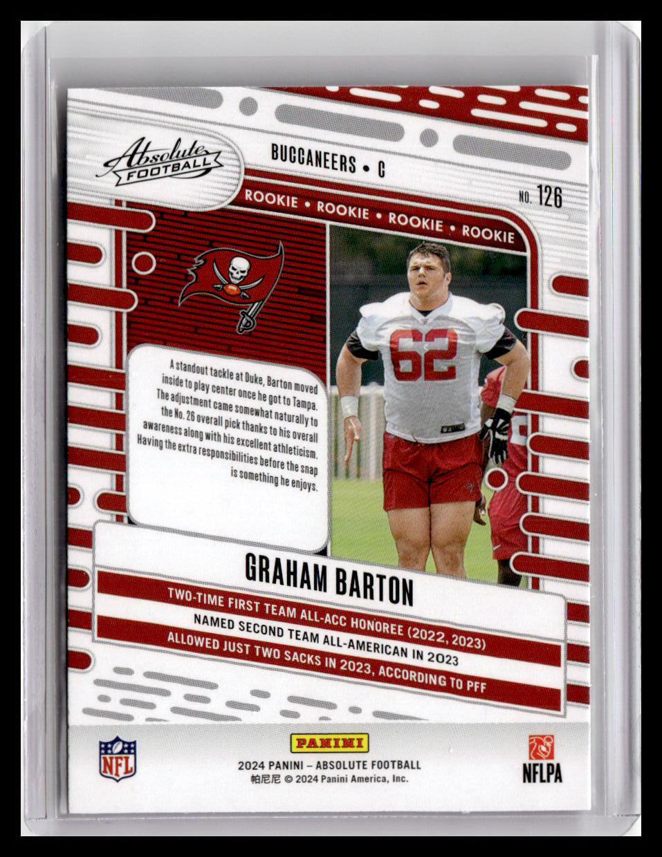 2024 Panini Absolute #126 Graham Barton (RC)