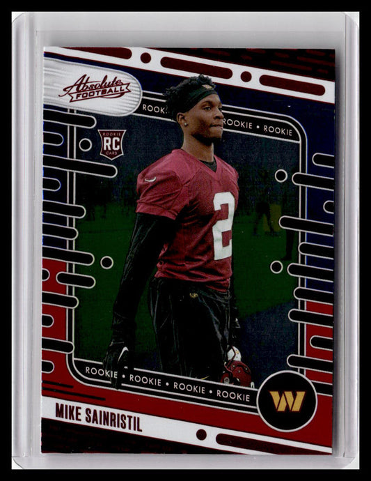2024 Panini Absolute #150 Mike Sainristil (RC) Red & Blue Foil