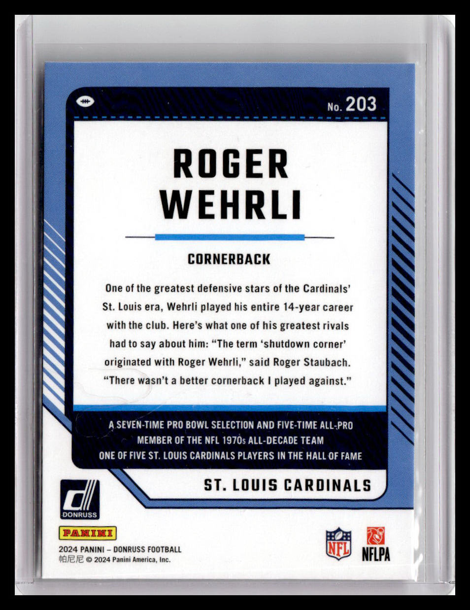 2024 Donruss #203 Roger Wehrli