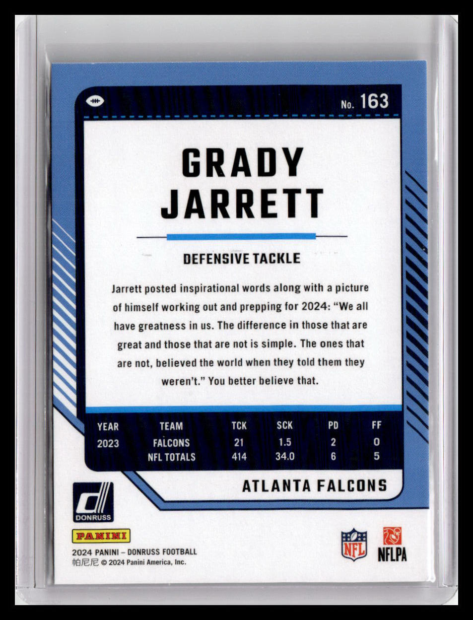 2024 Donruss #163 Grady Jarrett