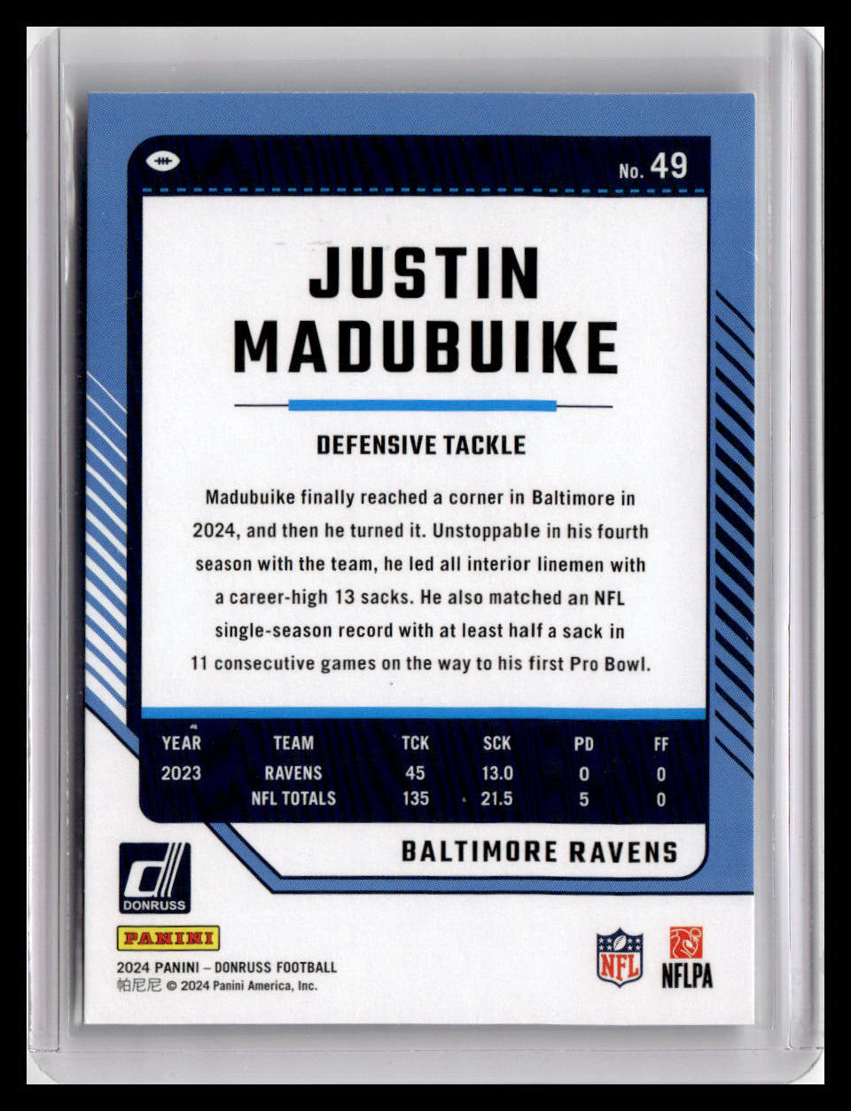 2024 Donruss #49 Justin Madubuike 1